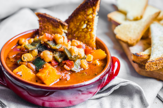Steaming-hot bowls of chickpea stew